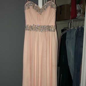 Sequin Hearts Pink Sleeveless Prom Dress